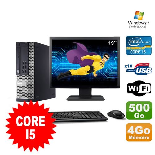 Pc dell optiplex 990 sff i5-2400 3.1ghz 4go 500go dvd wifi w7 ecran 19' État correct - Dell reconditionné disponible sur Fnac