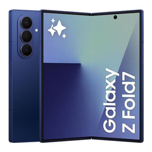 Smartphone Samsung Galaxy Z Fold7 8"" 5G Double nano SIM 256 Go Bleu Reconditionné État correct - Samsung reconditionné disponible sur Fnac