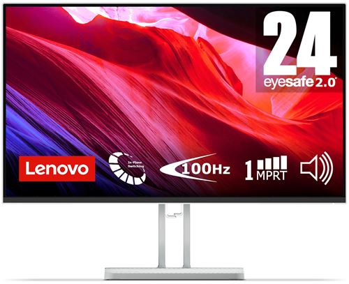 Ecran PC Lenovo L24i-4A 23,8"" Full HD Gris nuage État correct - Lenovo reconditionné disponible sur Fnac