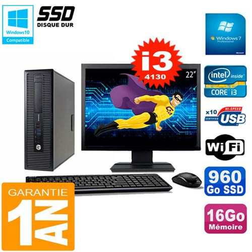 Pc hp elitedesk 800 g1 sff ecran 22' core i3-4130 16go disque 960 go ssd wifi w7 État correct - Hewlett-Packard reconditionné disponible sur Fnac