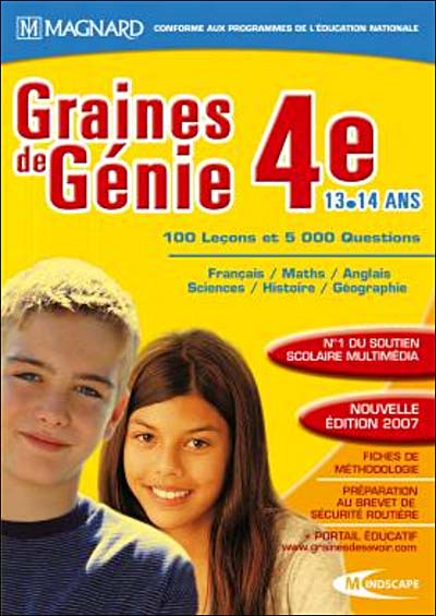 Acheter Graines de Génie 4ème - Version 2006/2007 État correct - 16,00 € Graines de Génie 4ème - Version 2006/2007 État correct - Mindscape France reconditionné disponible sur Fnac