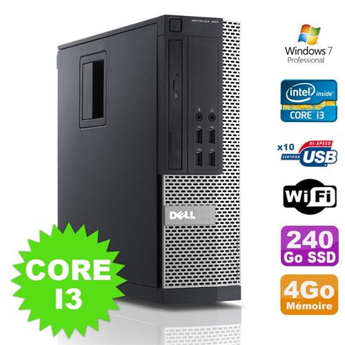 Acheter Pc dell optiplex 990 sff i3-2120 3.3ghz 4go disque 240go ssd dvd wifi w7 État correct - 159,00 € Pc dell optiplex 990 sff i3-2120 3.3ghz 4go disque 240go ssd dvd wifi w7 État correct - Dell reconditionné disponible sur Fnac