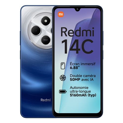 Acheter Smartphone Xiaomi Redmi 14C 6,88"" Double SIM 256 Go Bleu État correct - 145,94 € Smartphone Xiaomi Redmi 14C 6,88"" Double SIM 256 Go Bleu État correct - Xiaomi reconditionné disponible sur Fnac