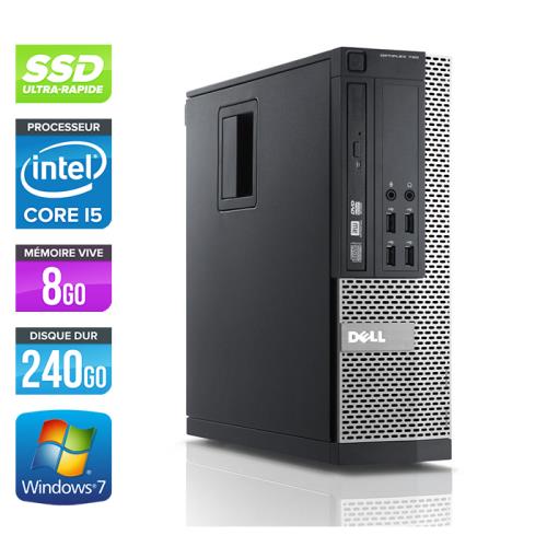 Unité centrale Dell Optiplex 790 SFF - Noir - Intel Core i5-2400 / 3.10 GHz - RAM 8 Go - SSD 240 Go - DVD - Gigabit Ethernet - Windows 7 Professionnel État correct - Dell reconditionné disponible sur Fnac
