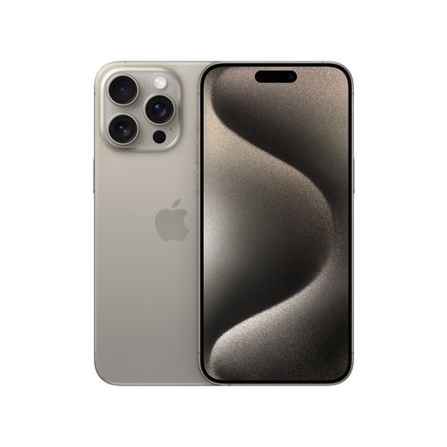 Apple iPhone 15 Pro Max - 5G smartphone - double SIM / Mémoire interne 256 Go - écran OEL - 6.7"" - 2796 x 1290 pixels (120 Hz) - 3 x caméras arrière 48 MP, 12 MP, 12 MP - front camera 12 MP - titane naturel État correct - N/A reconditionné disponible sur Fnac