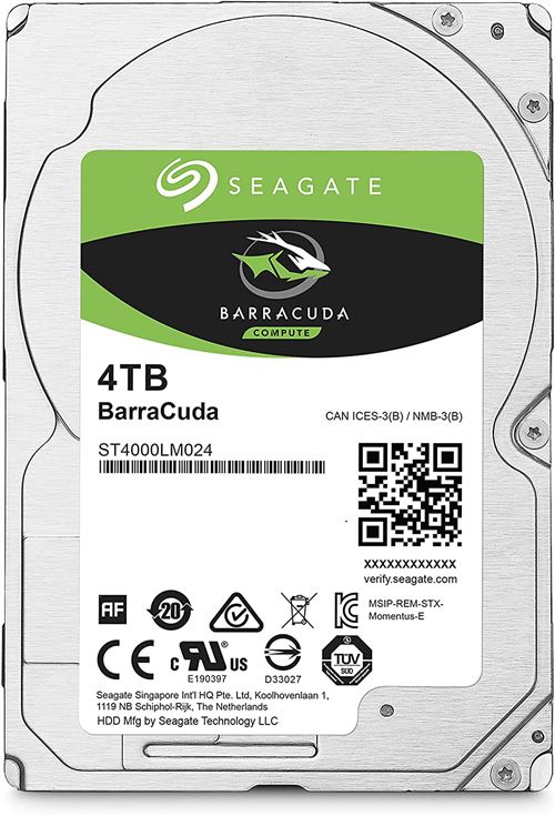 Seagate Guardian BarraCuda ST4000LM024 - disque dur - 4 To - SATA 6Gb/s État correct - Seagate reconditionné disponible sur Fnac
