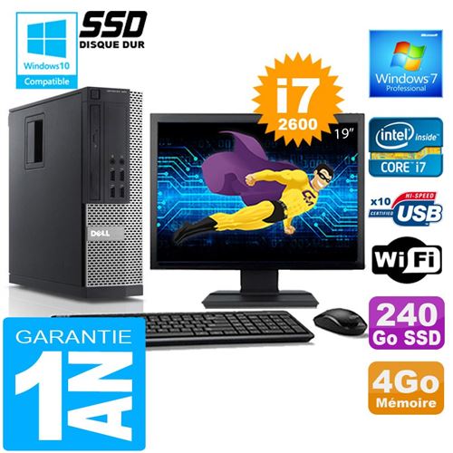 Acheter Pc dell 990 sff core i7-2600 ram 4go disque 240 go ssd wifi w7 ecran 19' État correct - 319,00 € Pc dell 990 sff core i7-2600 ram 4go disque 240 go ssd wifi w7 ecran 19' État correct - Dell reconditionné disponible sur Fnac
