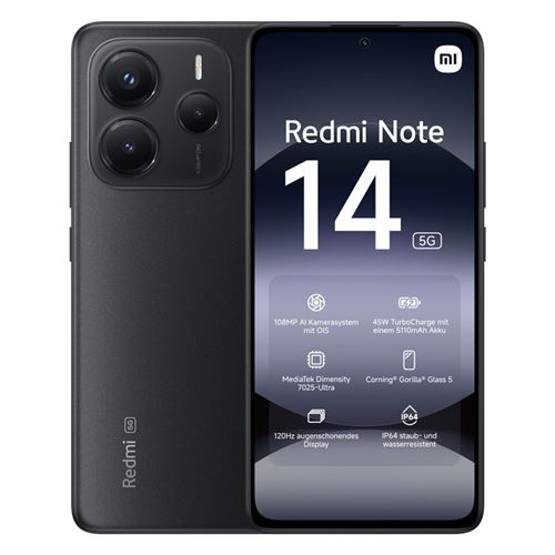Xiaomi Redmi Note 14 5G 8Go RAM 256Go Noir État correct - N/A reconditionné disponible sur Fnac