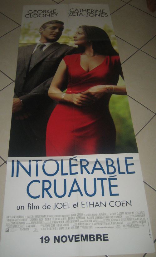 Intolerable Cruauté George Clooney / frères COEN AFFICHE CINEMA ORIGINALE État correct - N/A reconditionné disponible sur Fnac