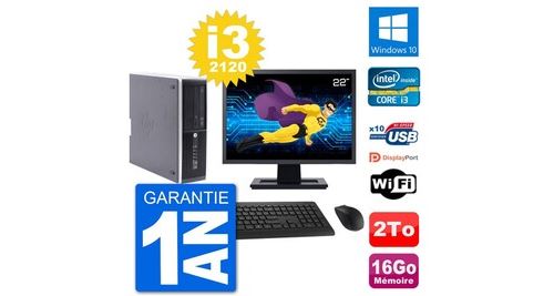 Pc hp compaq pro 6300 sff ecran 22"" i3-2120 ram 16go disque 2to windows 10 wifi État correct - N/A reconditionné disponible sur Fnac