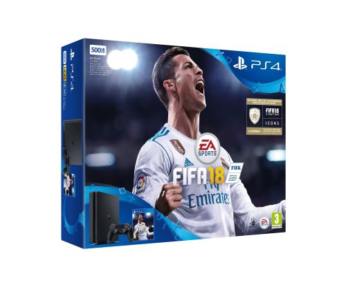 Console Sony PS4 Slim 500 Go Noire + FIFA 18 État correct - Sony reconditionné disponible sur Fnac