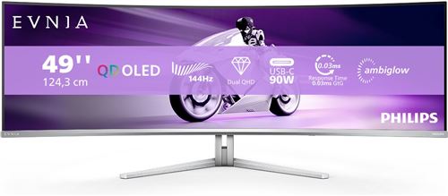 Écran PC Philips Evnia 8000 49M2C8900L 48.9"" Dual QHD QD-OLED Blanc État correct - Philips reconditionné disponible sur Fnac