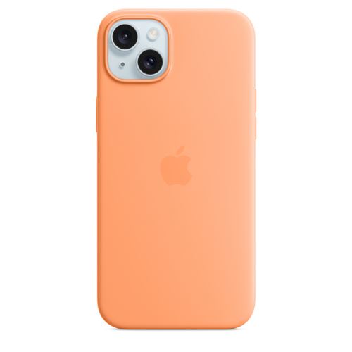 Apple Coque en silicone avec MagSafe pour iPhone 15 Plus Sorbet à l'orange État correct - Apple reconditionné disponible sur Fnac