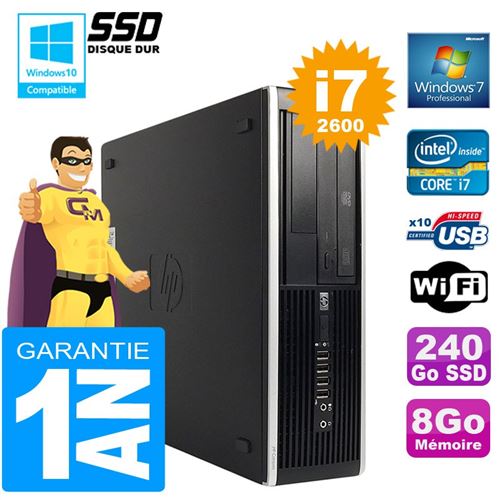 Pc hp compaq 8300 sff core i7-2600 ram 8go disque 240 go ssd graveur dvd wifi w7 État correct - Hewlett-Packard reconditionné disponible sur Fnac