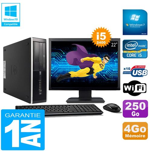 Pc hp compaq pro 6300 sff i5-2400 4go 250go graveur dvd wifi w7 ecran 22' État correct - Hewlett-Packard reconditionné disponible sur Fnac