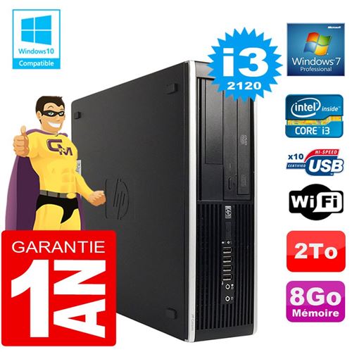 Pc hp compaq 8300 sff core i3-2120 ram 8go disque 2 to graveur dvd wifi w7 État correct - Hewlett-Packard reconditionné disponible sur Fnac