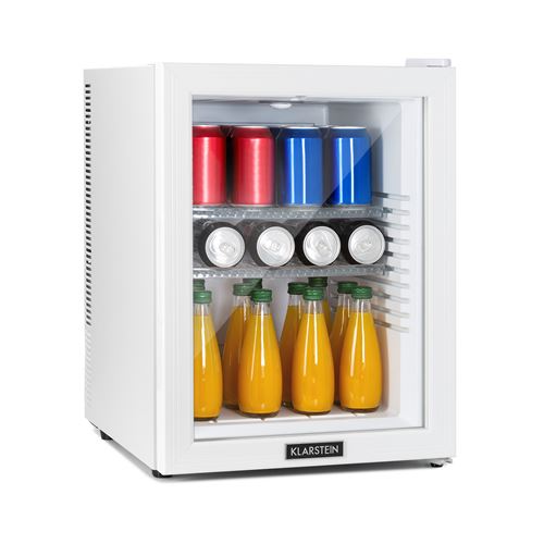 Klarstein Brooklyn 42 White Mini réfrigérateur CEE F porte vitrée LED clayette blanc État correct - Klarstein reconditionné disponible sur Fnac