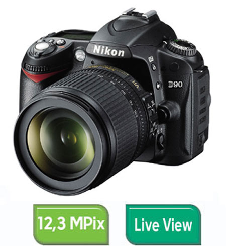 Nikon D90 + Obj. Nikon AF-S DX VR 18 - 105 mm f/3.5 - 5.6 G ED État correct - Nikon reconditionné disponible sur Fnac
