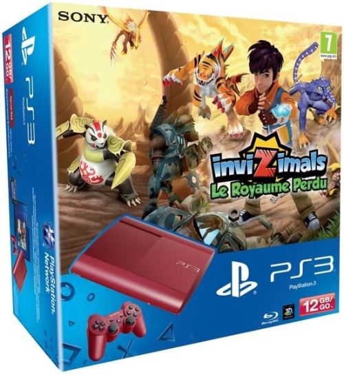 Console Sony PS3 Ultra Slim 12 Go rouge + Invizimals Le Royaume Perdu État correct - Sony reconditionné disponible sur Fnac