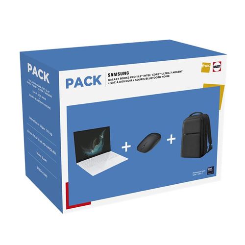 Acheter Pack PC Portable Samsung Galaxy Book2 Pro NP950XGK 15,6"" Full HD Intel® Core™ Ultra 7 16 Go RAM 512 Go SSD Argent + Sac à dos Noir + Souris sans fil Bluetooth Noir État correct - 1319,99 € Pack PC Portable Samsung Galaxy Book2 Pro NP950XGK 15,6"" Full HD Intel® Core™ Ultra 7 16 Go RAM 512 Go SSD Argent + Sac à dos Noir + Souris sans fil Bluetooth Noir État correct - Samsung reconditionné disponible sur Fnac