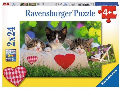 Ravensburger 2x24 p Chatons au repos puzzle État correct - Ravensburger reconditionné disponible sur Fnac