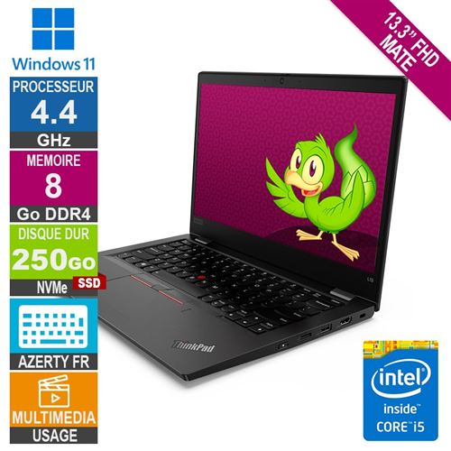 PC Portable Lenovo ThinkPad L13 i5-10310U 13.3 - 4.4GHz 8Go 250Go SSD W11 AZERTY FR État correct - N/A reconditionné disponible sur Fnac