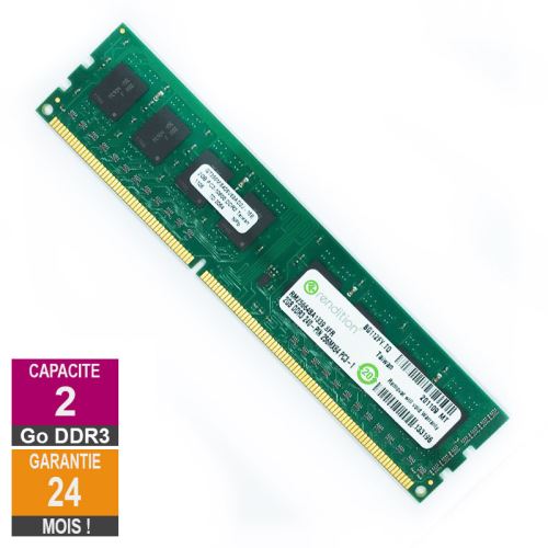 Barrette Mémoire 2Go RAM DDR3 Rendition RM25664BA1339.8FR DIMM PC3-10600U État correct - N/A reconditionné disponible sur Fnac
