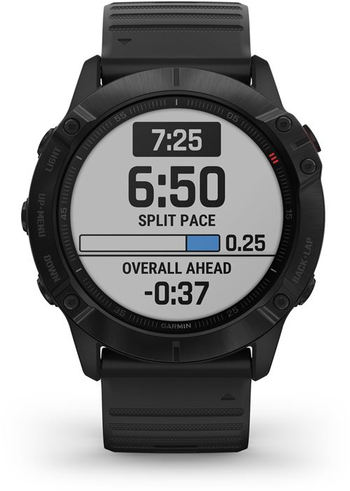Garmin fenix 6X Pro - Noir - montre de sport avec bande - silicone - noir - affichage 1.4"" - 32 Go - Bluetooth, Wi-Fi, ANT+ - 66 g État correct - Garmin reconditionné disponible sur Fnac