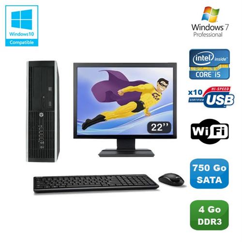 Pc hp elite 8100 sff intel core i5 3.2ghz 4go 750go graveur wifi w7 ecran 22 État correct - Hewlett-Packard reconditionné disponible sur Fnac
