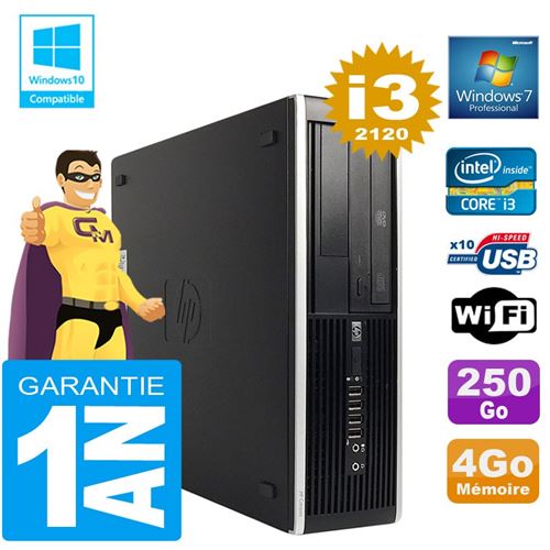 Pc hp compaq 8300 sff core i3-2120 ram 4go disque 250 go graveur dvd wifi w7 État correct - Hewlett-Packard reconditionné disponible sur Fnac