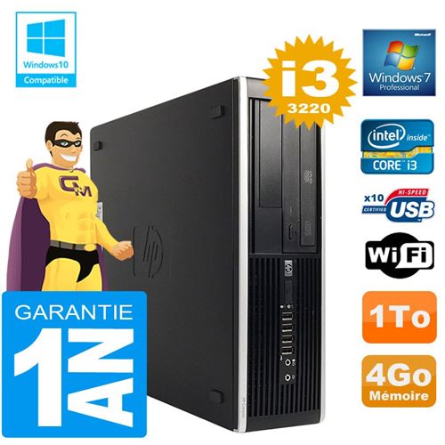 Pc hp compaq 8300 sff core i3-3220 ram 4go disque 1 to graveur dvd wifi w7 État correct - Hewlett-Packard reconditionné disponible sur Fnac