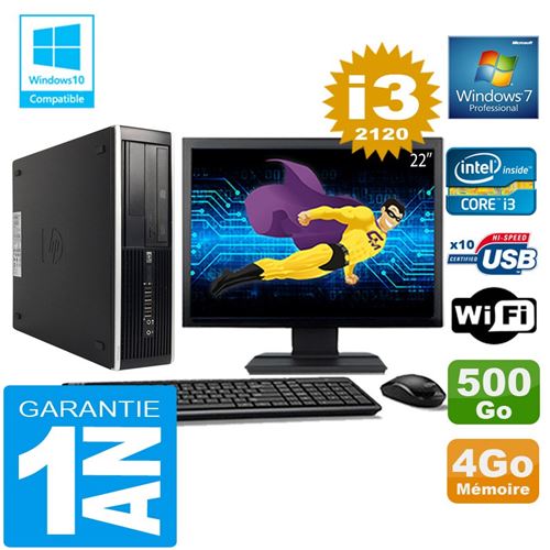 Pc hp compaq 8300 sff core i3-2120 ram 4go disque 500 go wifi w7 ecran 22' État correct - Hewlett-Packard reconditionné disponible sur Fnac