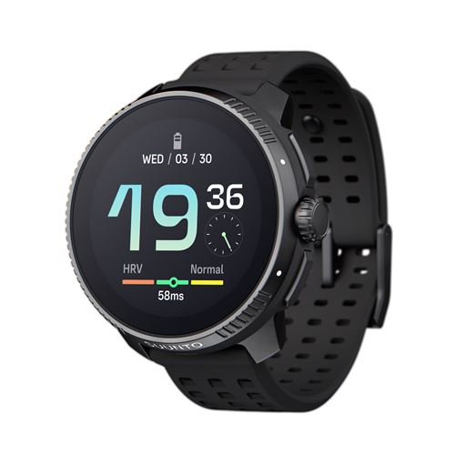 Montre connectée Suunto Race 36 mm All Black avec bracelet silicone Noir État correct - Suunto reconditionné disponible sur Fnac