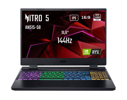 PC Portable Gaming Acer Nitro 5 AN515-58-57GF 15.6"" Full HD 144hZ Intel Core i5 16 Go RAM 512 Go SSD GeForce RTX 4060 TGP 115W Noir État correct - Acer reconditionné disponible sur Fnac