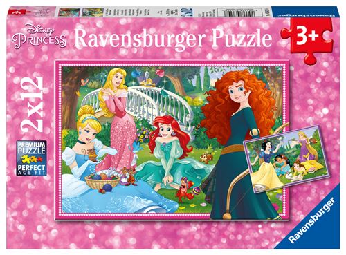 Puzzles 2 x 12 pièces Ravensburger Dans le monde des princesses Disney État correct - Ravensburger reconditionné disponible sur Fnac