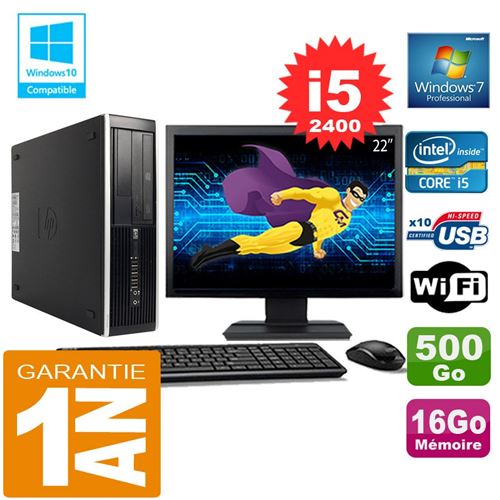 Pc hp compaq 8300 sff core i5-2400 ram 16go disque 500 go wifi w7 ecran 22' État correct - Hewlett-Packard reconditionné disponible sur Fnac