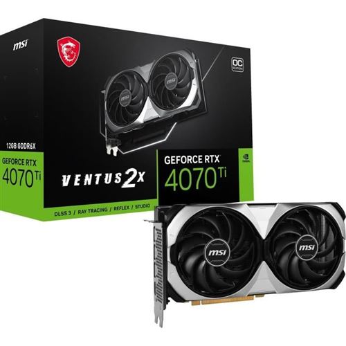 Acheter MSI - Carte graphique - RTX 4070TI VENTUS 2X 12G OC État correct - 619,00 € MSI - Carte graphique - RTX 4070TI VENTUS 2X 12G OC État correct - N/A reconditionné disponible sur Fnac