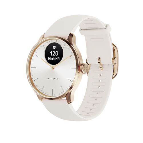 Montre connectée Withings ScanWatch Light 37 mm Blanc et Or État correct - Withings reconditionné disponible sur Fnac