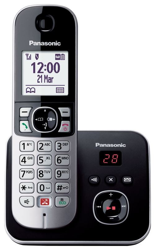Téléphone fixe sans fil Solo Panasonic KX-TG6861 Noir et argent État correct - Panasonic reconditionné disponible sur Fnac
