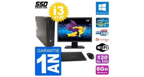 Pc hp 600 g1 sff ecran 19"" intel core i3-4130 ram 8go ssd 120go windows 10 wifi État correct - N/A reconditionné disponible sur Fnac