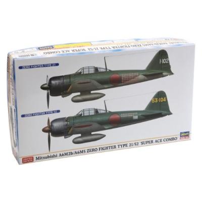 HASEGAWA 1:72 - A6M2B/A6M5 ZERO TYPE 21/52 'SUPER ACE COMBO' (2 KITS) - H-2009 État correct - N/A reconditionné disponible sur Fnac