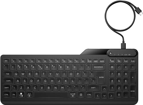 HP 405 - Clavier - dispositif multiple - 65% - compact - rétroéclairé - USB - Français - noir État correct - N/A reconditionné disponible sur Fnac