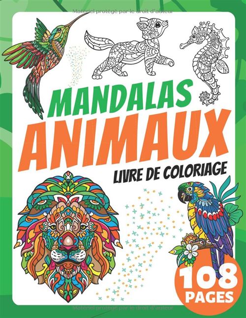 Mandalas Animaux – Livre de coloriage pour enfants et adultes | Relaxation et détente | Grand format 21,59 x 27,94 cm | 106 motifs uniques État correct - N/A reconditionné disponible sur Fnac