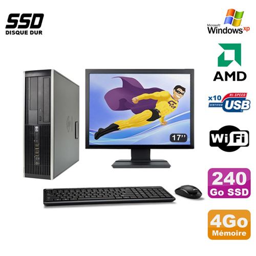Pc hp compaq 6005 pro sff amd 3ghz 4go 240go ssd graveur wifi win xp 17' État correct - Hewlett-Packard reconditionné disponible sur Fnac