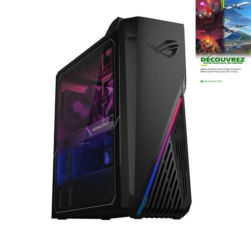 PC Gaming Asus GA15DK-R5800X029T AMD Ryzen 7 16 Go RAM 1 To SSD Noir + 1 mois d'abonnement Xbox Game Pass État correct - Asus reconditionné disponible sur Fnac