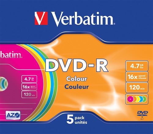 Acheter Verbatim Colours - 5 x DVD-R - 4.7 Go 16x État correct - 10,85 € Verbatim Colours - 5 x DVD-R - 4.7 Go 16x État correct - Verbatim reconditionné disponible sur Fnac