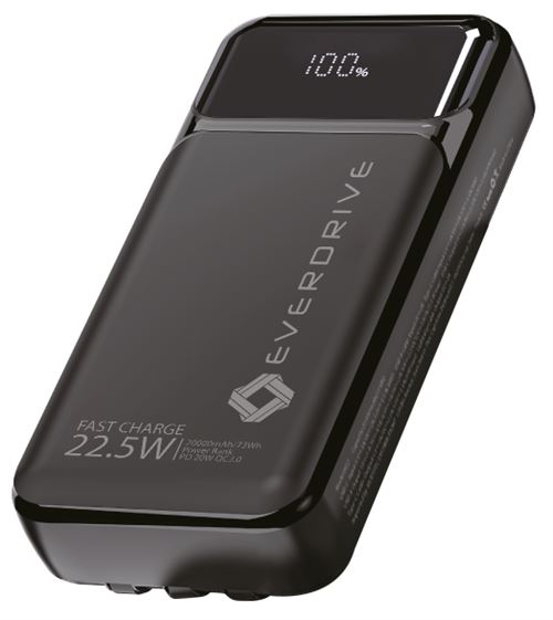 Batterie externe Everdrive Power Bank 20000 mAH Noir pour iPhone séries 15 + câbles intégrés État correct - N/A reconditionné disponible sur Fnac