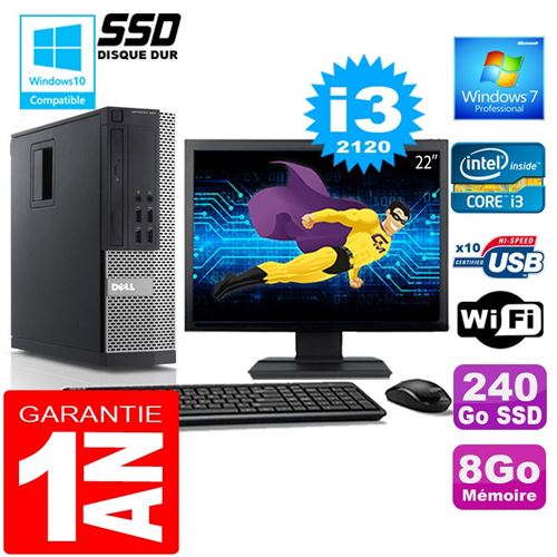 Acheter Pc dell 990 sff core i3-2120 ram 8go disque 240 go ssd wifi w7 ecran 22' État correct - 239,00 € Pc dell 990 sff core i3-2120 ram 8go disque 240 go ssd wifi w7 ecran 22' État correct - Dell reconditionné disponible sur Fnac