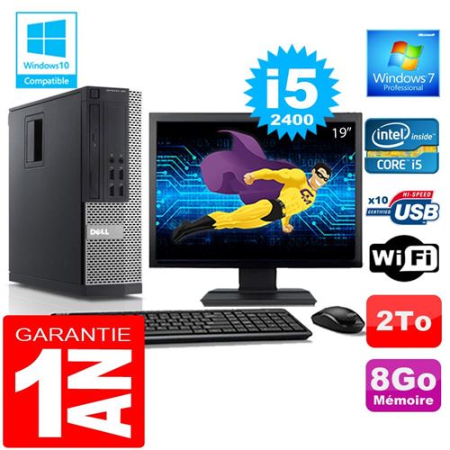 Pc dell 990 sff core i5-2400 ram 8go disque 2 to wifi w7 ecran 19' État correct - Dell reconditionné disponible sur Fnac