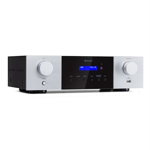 Amplificateur stéréo Hi-Fi - Auna AMP-4000 DAB - Radio DAB+ - Télécommande - USB - Écran LED - Blanc État correct - N/A reconditionné disponible sur Fnac